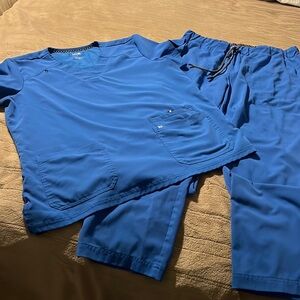 Royal blue Koi scrub set